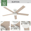 Hunter Fan Burton 52 in. White Indoor and Outdoor Ceiling Fan