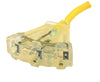 Yellow Jacket Indoor or Outdoor 50 ft. L Yellow Triple Outlet Cord 12/3 SJTW