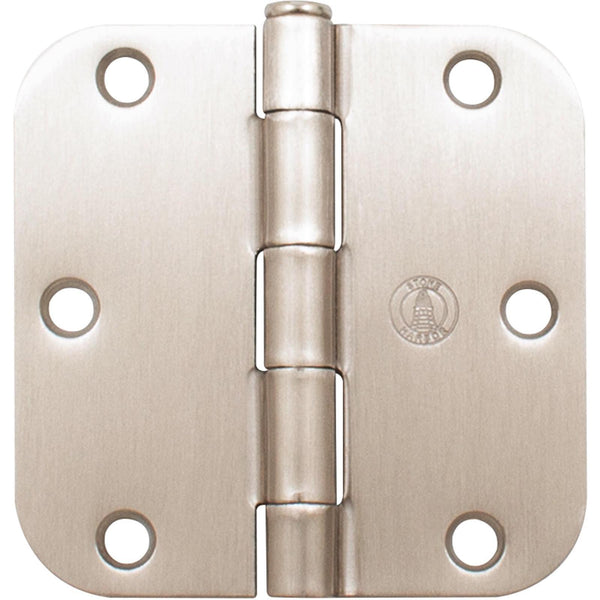Standard Hinge, 3-1/2 Inches, 5/8" Radius Corner, Bulk Pack (100 Each), Satin Nickel by Stone Harbor Hardware