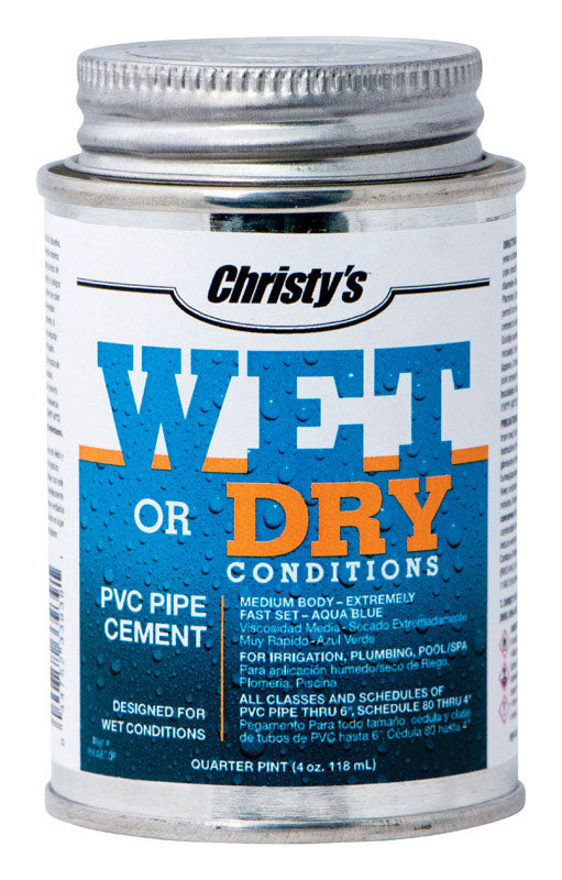 Christy's Wet or Dry Blue Cement For PVC 4 oz