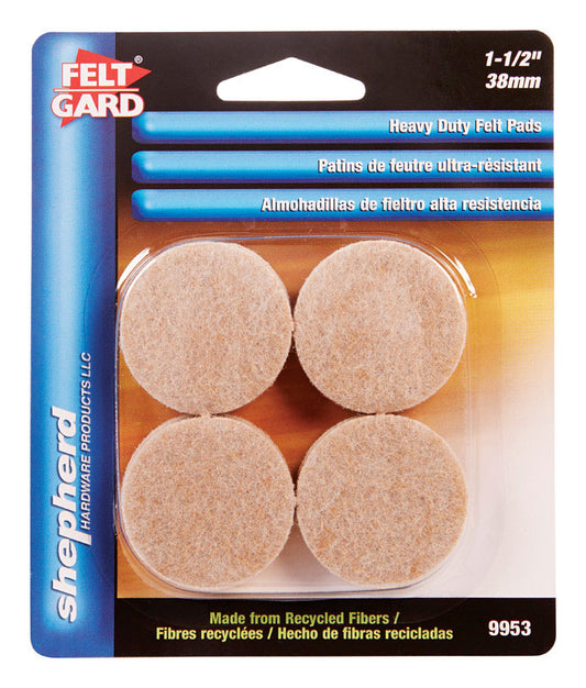 Shepherd Hardware Felt Self Adhesive Pad Tan Round 8 pk