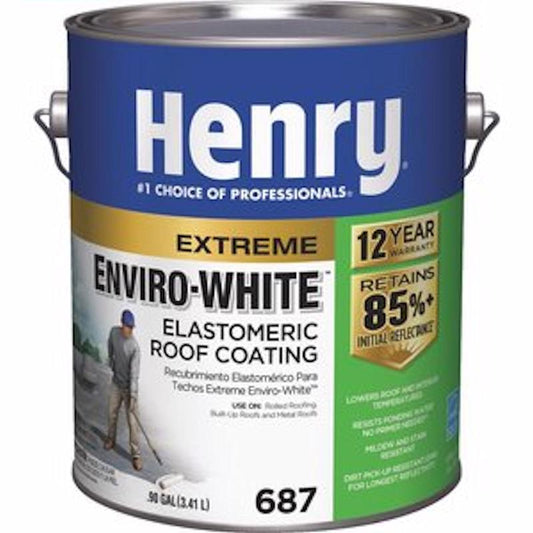 Henry Smooth White Water Based Roof Coating 1 gal. (Pack of 4)