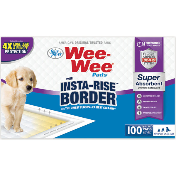 Wee-Wee Insta-Rise Border Pads 22x23 in 100 pk Leak-Proof Fast Absorbing Puppy Training Pads