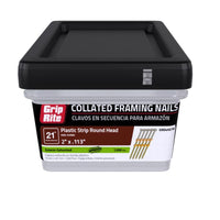 Grip-Rite 2 in. Plastic Strip Framing Nails 21 deg. Ring Shank 1000 pk