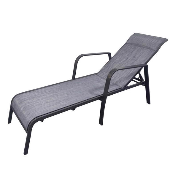 Chaise longue con estructura de aluminio color negro Pacifica de Living Accents en color azul