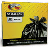 Ruffies 55 gal Drum Liners Wing Ties 40 pk 1.5 mil
