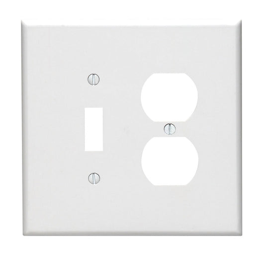 Leviton White 2 gang Thermoset Plastic Duplex/Toggle Wall Plate 1 pk