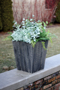 Suncast Farmington Gray Resin Square Planter 18 H x 16 W x 16 D in.