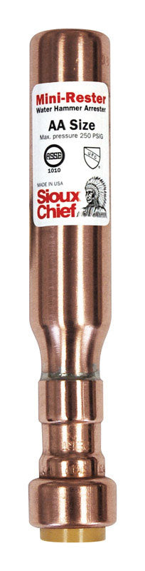 Sioux Chief MiniRester 5/8 in. Push in. Closed in. Copper Water Hammer Arrester 1 pk