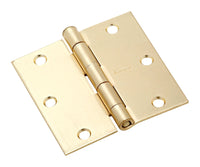 National Hardware 3-1/2 in. L Satin Brass Door Hinge 3 pk - Open Box