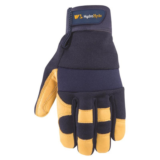 Wells Lamont HydraHyde Men's Indoor/Outdoor Work Gloves Blue/Yellow M 1 pair