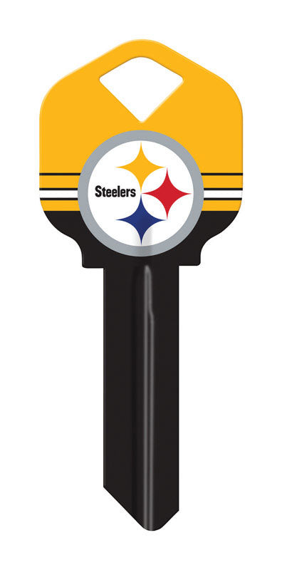 Hillman Pittsburgh Steelers Painted Key House/Office Universal Key Blank Single (Pack of 6).