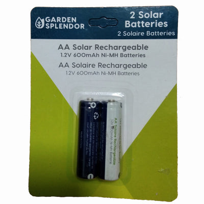 Solar Rechargeable Batteries, AA, 2-Pk.