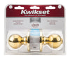 Kwikset  Polo  Polished Brass  Steel  Privacy Knob  3  Right or Left Handed
