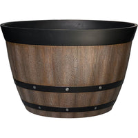 Southern Patio HDR Whiskey Barrel Planter 22.5 in Natural Oak Resin Outdoor Decorative Plant Pot