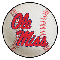 University of Mississippi (Ole Miss) Baseball Rug - 27in. Diameter