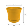 Bloem 5 in. Dia. Polyresin Saturn Planter Yellow