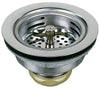 PlumbCraft 3-1/2 in. D Chrome Stainless Steel Spin Lock Basket Sink Strainer Silver