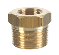 JMF 3/8 in. MPT x 1/4 in. Dia. FPT Yellow Brass Hex Bushing (Pack of 10)