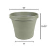 Bloem TerraPot 10.7 in. H X 12 in. D Resin Planter Living Green