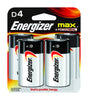 Energizer MAX D Alkaline Batteries 4 pk Carded (Pack of 12)