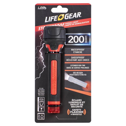 Life+Gear 200 lm Black/Red LED Signal Light AA Battery