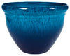 HC Companies Pizzazz 14.5 in. H X 20 in. D Polyresin Glaze Planter Admiral Blue