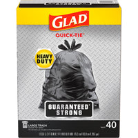 Glad 30 gal Trash Bags Quick Tie 1 pk (Pack of 4)