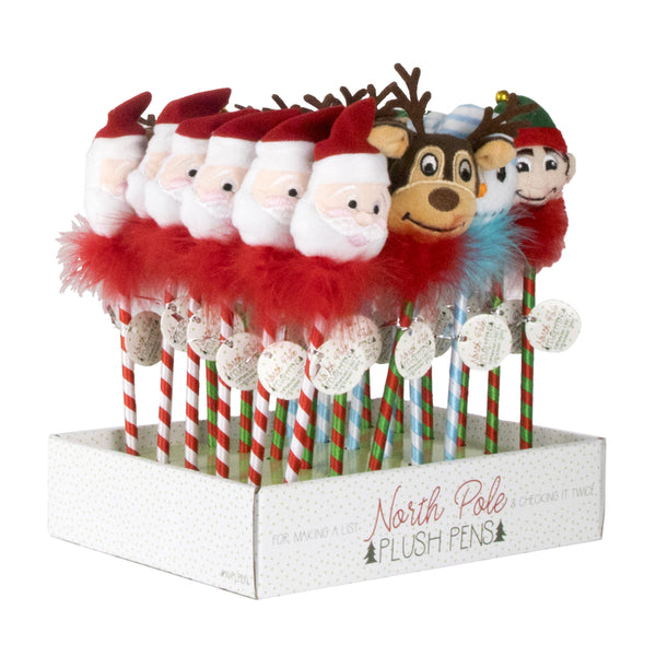 DM Merchandising North Pole Assorted Christmas Plush Pens Plastic 1 pc (Pack of 24)