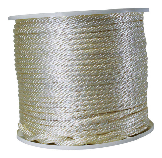 Lehigh Group G1024S0500S 3/8" X 500' White Nylon Wellington Solid Braid Rope (Pack of 500)