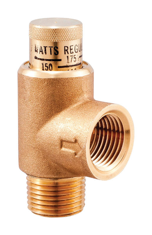 Watts 3/4 in. MNPT Brass Calibrated Pressure Relief Valve 3/4 in. FNPT 1 pc