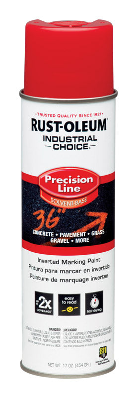 Rustoleum 203029 17 Oz Safety Red Precision-Line Inverted Marking Paint (Pack of 12)