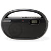 GPX Black Portable Carry Handle Analog Volume Control AM/FM Radio with Digital Clock