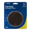 Softtouch Felt/Plastic Self Adhesive Protective Pad Brown Round 3 in. W X 3 in. L 4 pk