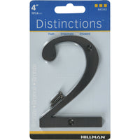 Hillman Distinctions 4 in. Bronze Zinc Die-Cast Screw-On Number 2 1 pc (Pack of 3)