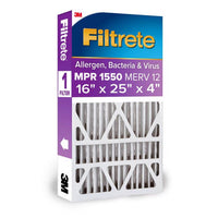 Filtrete 16 in. W X 25 in. H X 4 in. D Polyester 12 MERV Pleated Allergen Air Filter (Pack of 4)