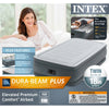 Intex Elevated Gray Twin Air Mattress 18 H x 30 W x 75 D in. with Pump