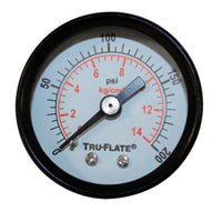 Tru-Flate Plastic/Steel Mini Air Line Rugged Gauge 1/8 in. NPT 200 psi 1 pc