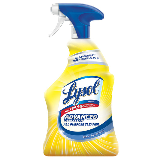 Lysol Advanced Deep Clean Lemon Breeze Scent All Purpose Cleaner Liquid 32 oz. (Pack of 12)