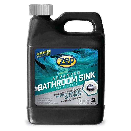 Zep Advanced Bathroom Sink Gel Drain Opener 1 qt (Pack of 12)