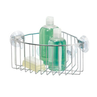 iDesign Power Lock Silver Stainless Steel Shower Basket