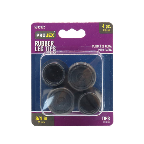 Projex Punta de pata de goma negra redonda, 3/4 pulg. de ancho, paquete de 4 - Oferta de la semana
