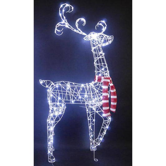 Celebrations LED Cool White 50 in. Ornate Wire Buck Yard Decor