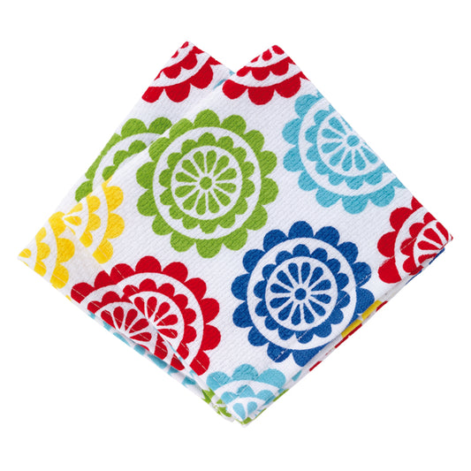 T-Fal Multicolored Cotton Medallion Dish Cloth (Pack of 3)