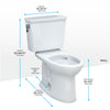 TOTO® Drake® Transitional Two-Piece Elongated 1.28 GPF Universal Height TORNADO FLUSH® Toilet with CEFIONTECT®, Cotton White - CST786CEFG#01