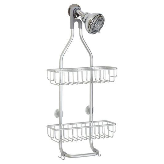 iDesign Metro 26.5 in. H X 12 in. L Silver Shower Caddy