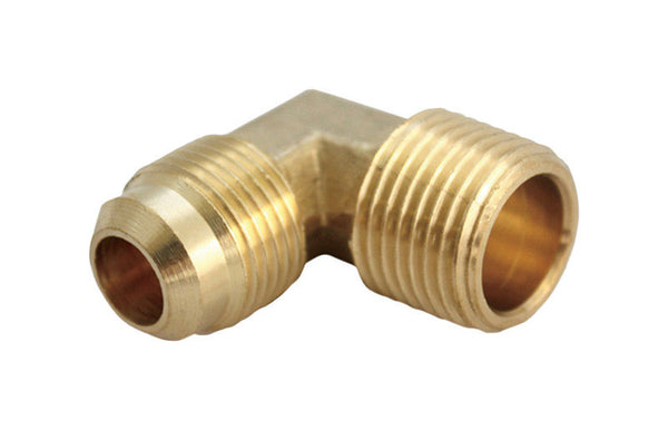 JMF 5/8 in. Flare x 1/2 in. Dia. MPT Yellow Brass Elbow (Pack of 5)