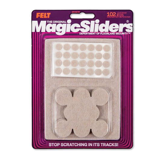 Magic Sliders Felt Self Adhesive Protective Pads Oatmeal Assorted 102 pk