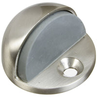 National Hardware 1.11 in. H Solid Brass w/Rubber Bumper Satin Nickel Door Stop Mounts to floor (Pack of 15).