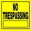 Hillman English Yellow No Trespassing Sign 11 in. H X 11 in. W (Pack of 6)